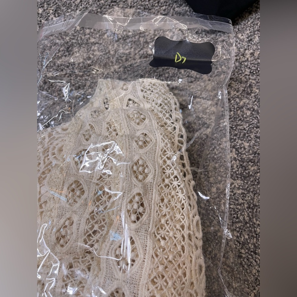 Anthropologie NWOT Crochet Tunic Dress Swing Lace Eyelet Sz L Boho Coastal - Picture 14 of 14